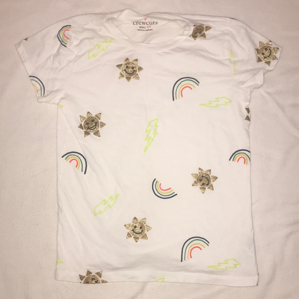 Crewcuts Size 14 Girl Short Sleeve Printed Tee